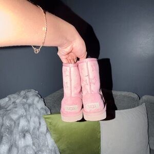 UGG Pink Girls Boots Star Pattern Winter Shoes